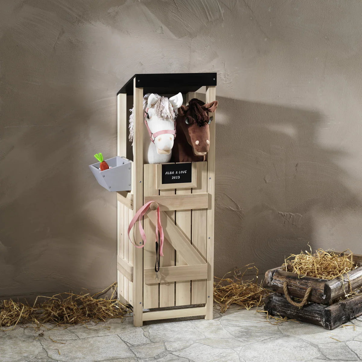 Panduro Hobby Horse Stall für 2 Pferde unbemalt