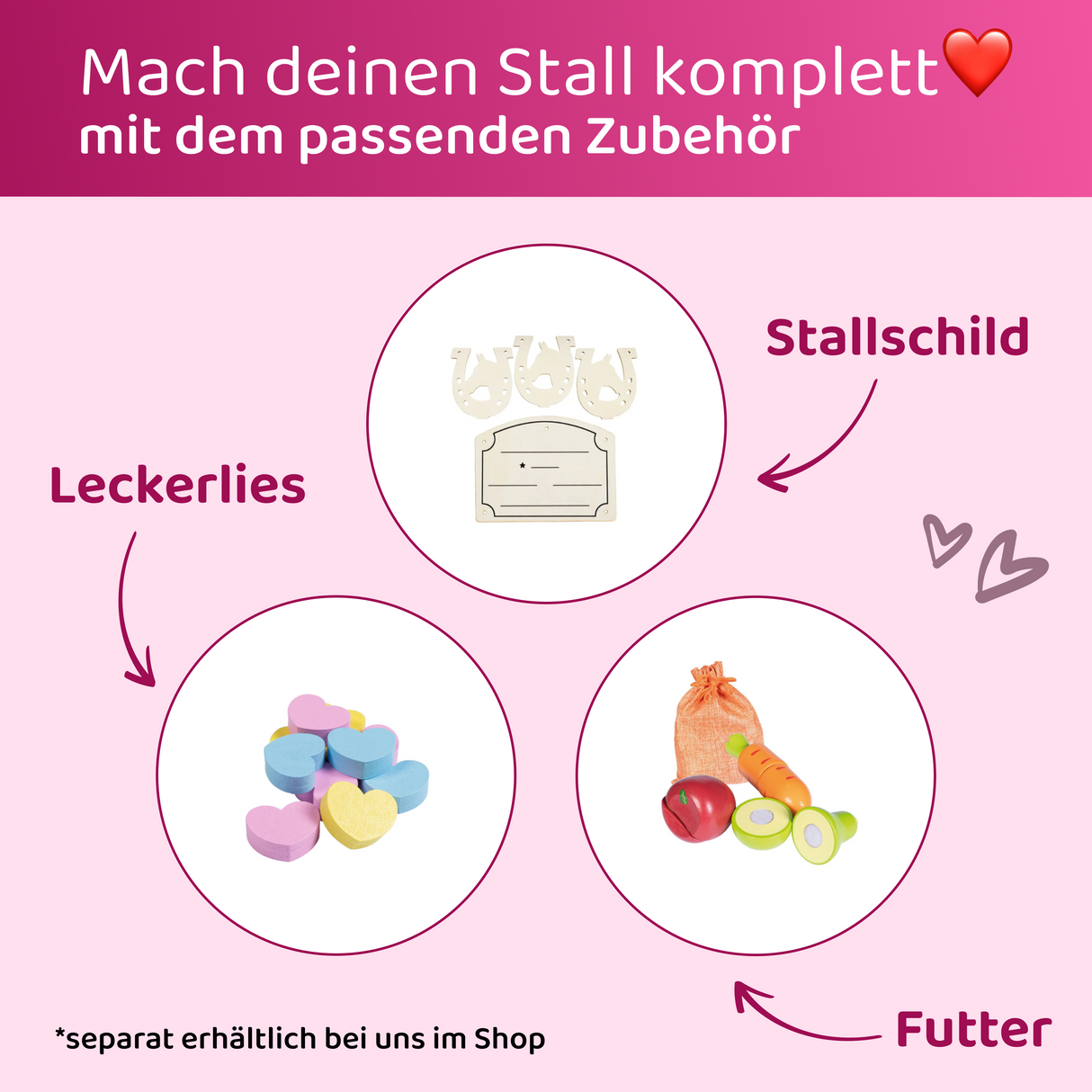 Panduro Hobby Horse Stall für 2 Pferde unbemalt