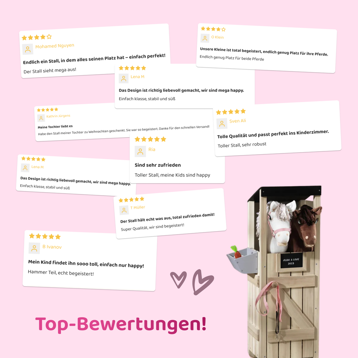 Panduro Hobby Horse Stall für 2 Pferde unbemalt