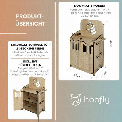 Hoofly® Hobby Horse Stall für 2 Pferde