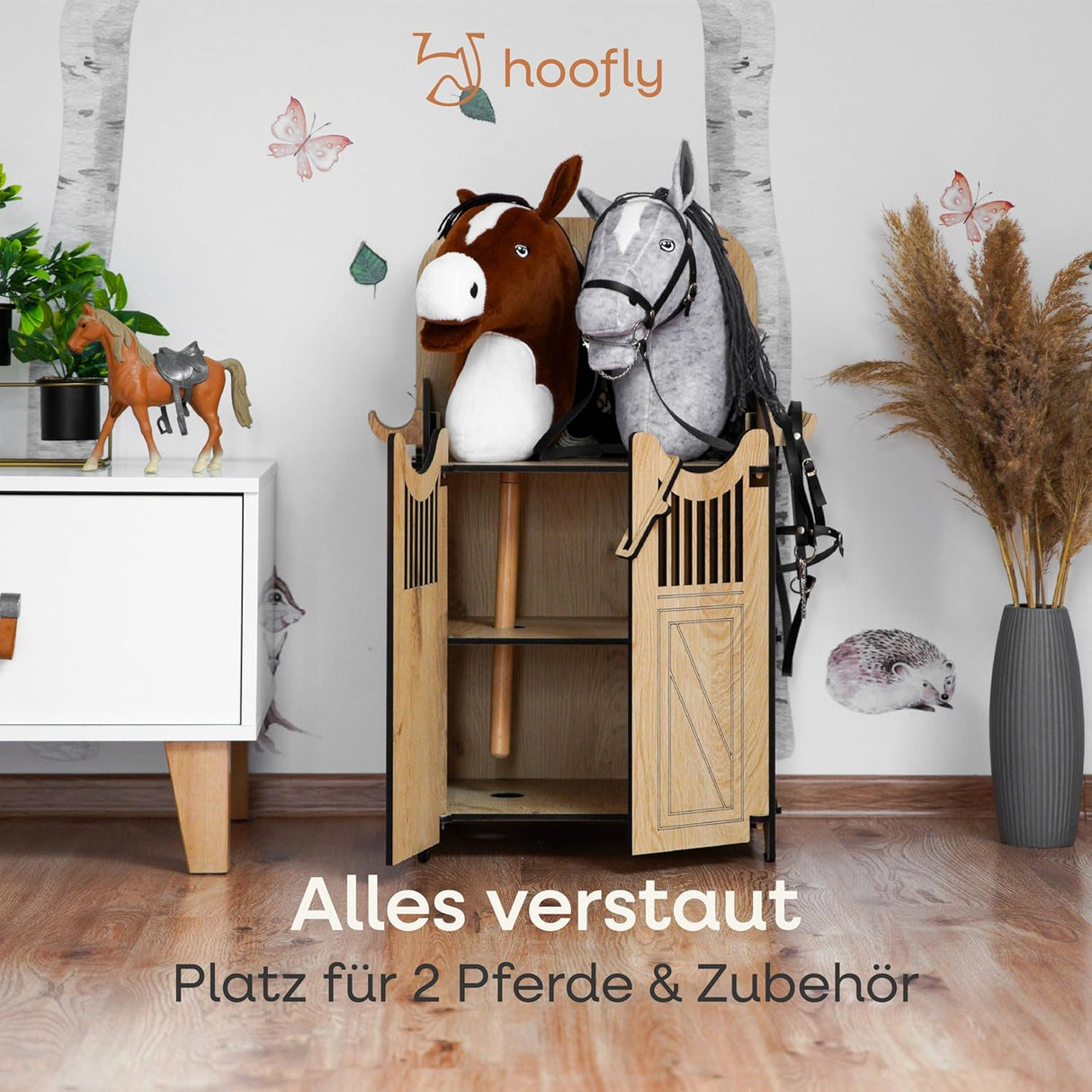 Hoofly® Hobby Horse Stall für 2 Pferde
