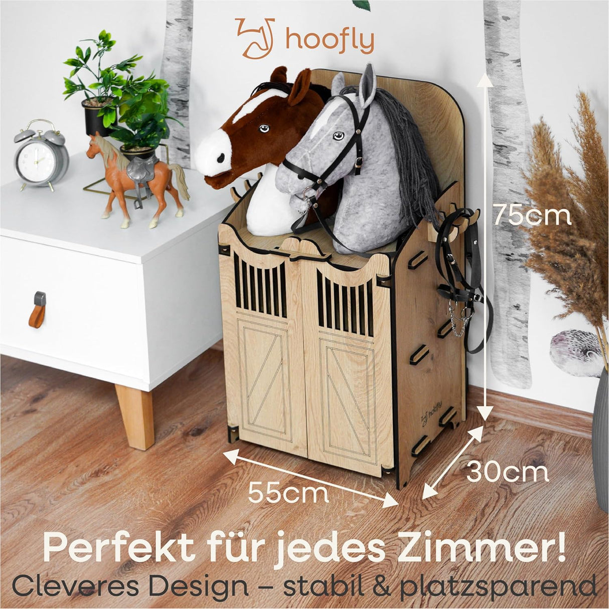 Hoofly® Hobby Horse Stall für 2 Pferde