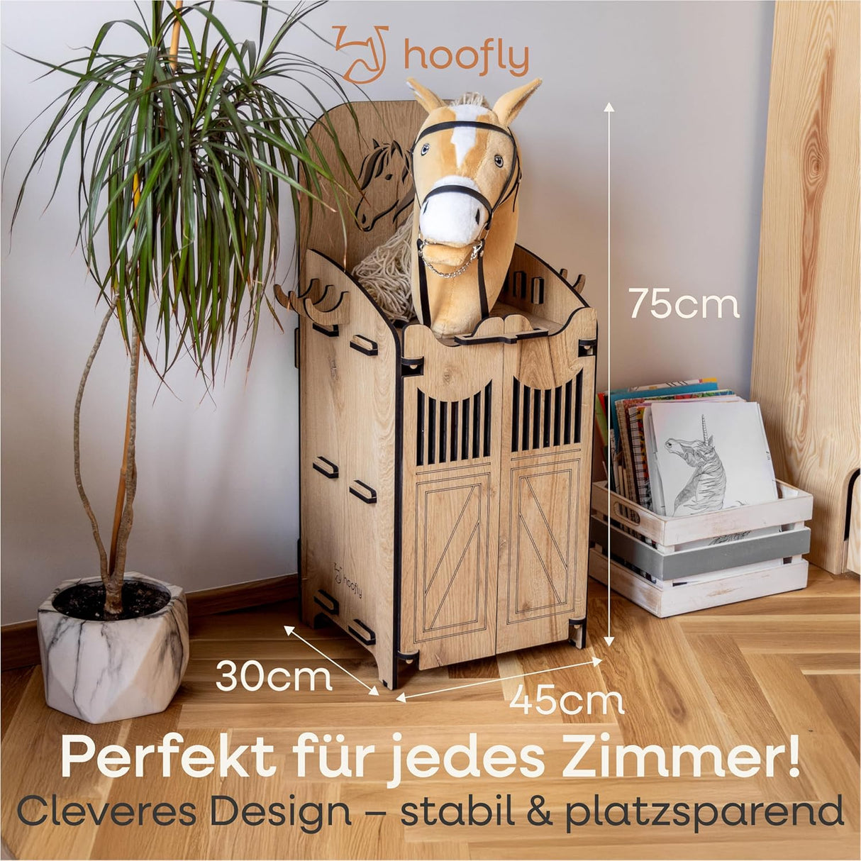 Hoofly® Hobby Horse Stall für 1 Pferd