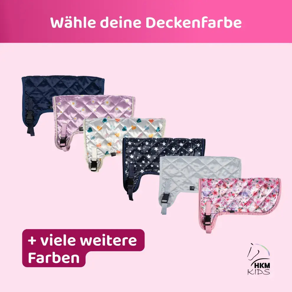 HKM Hobby Horse Bundle - Pferd Braun-Weiß, Decke + Fliegenhaube