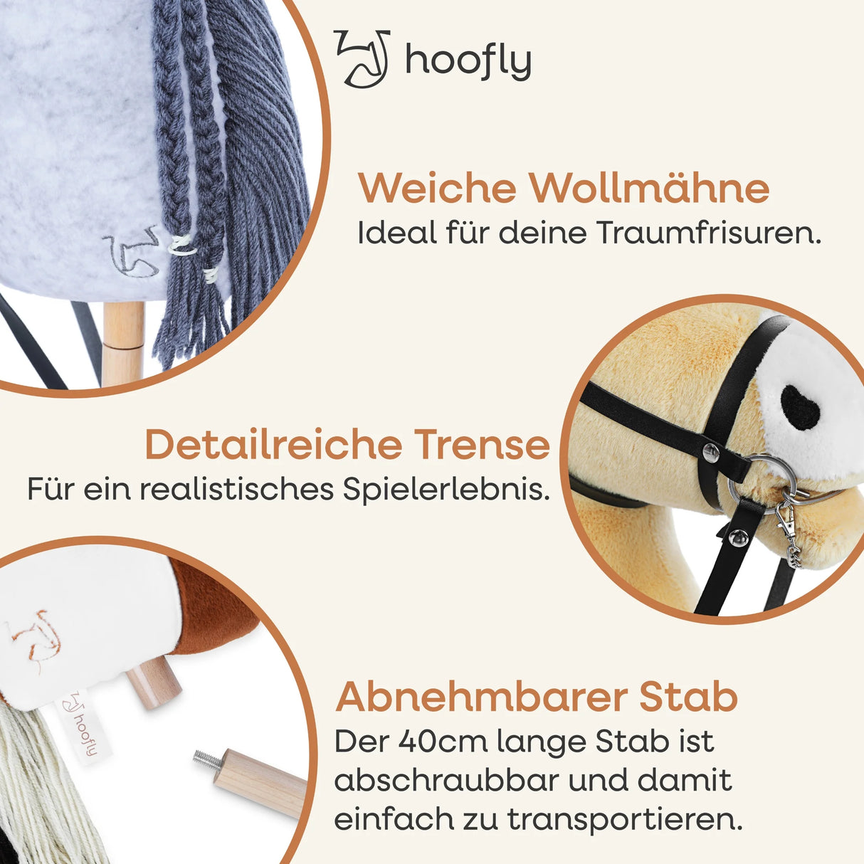 Hoofly® Hobby Horse Schwarzer Schecke