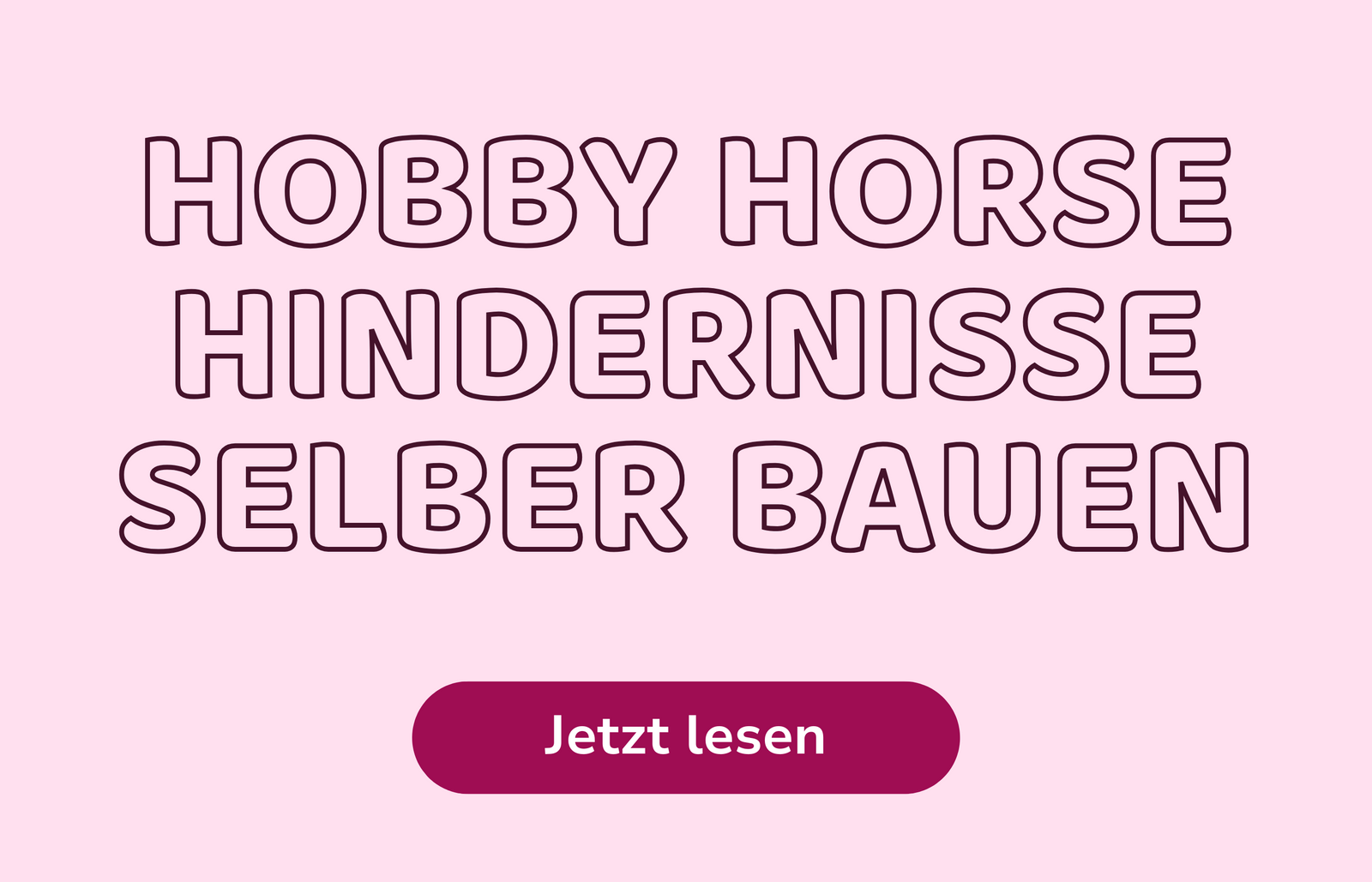 Hobby Horse Hindernisse selber machen