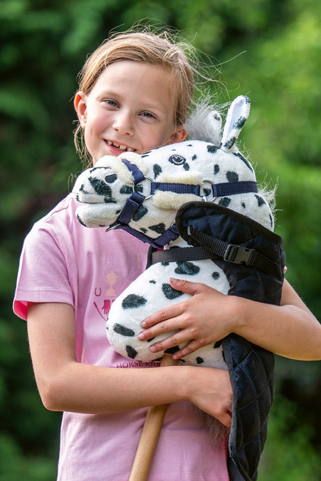 HKM Hobby Horse Halfter und Strick schwarz