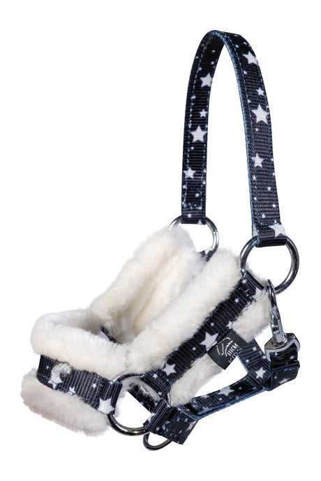 HKM Hobby Horse Halfter und Strick Navy mit Sternenmuster