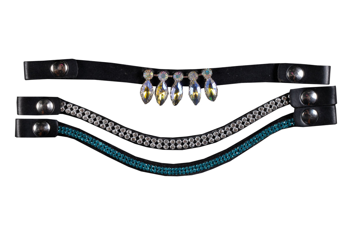 HKM Hobby Horse Stirnbänder Blau Silber