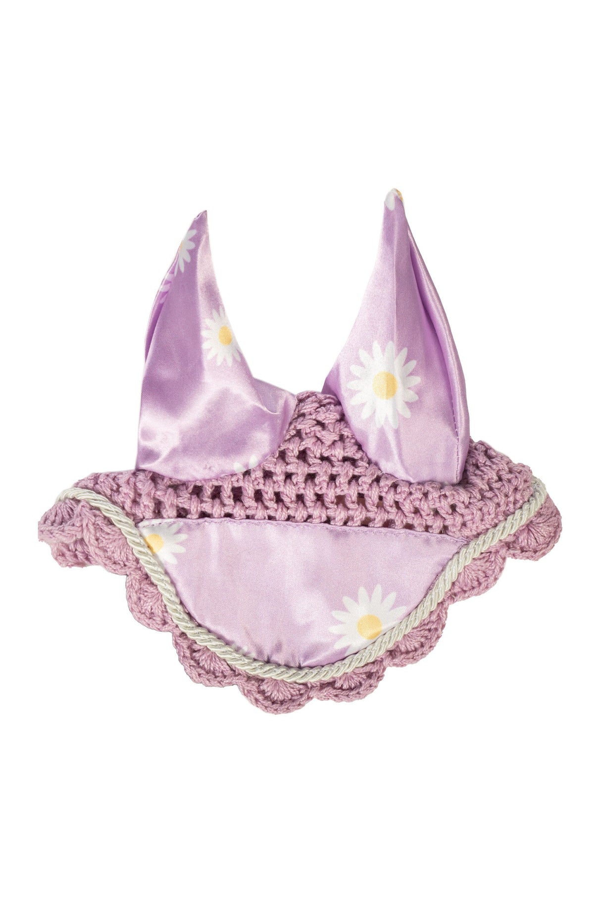 HKM Hobby Horse Fliegenhaube Violett mit Gänseblümchen