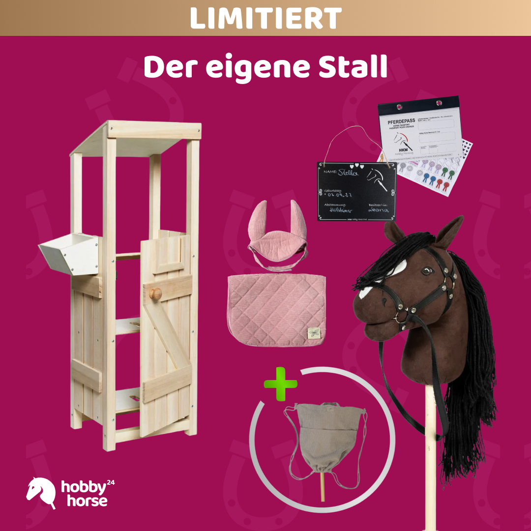 Der eigene Stall – Stall zum Selbstbemalen mit Premium Hobby Horse und Ausstattung