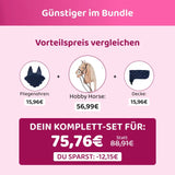 HKM Hobby Horse Bundle - Pferd Hellbraun, Decke + Fliegenhaube