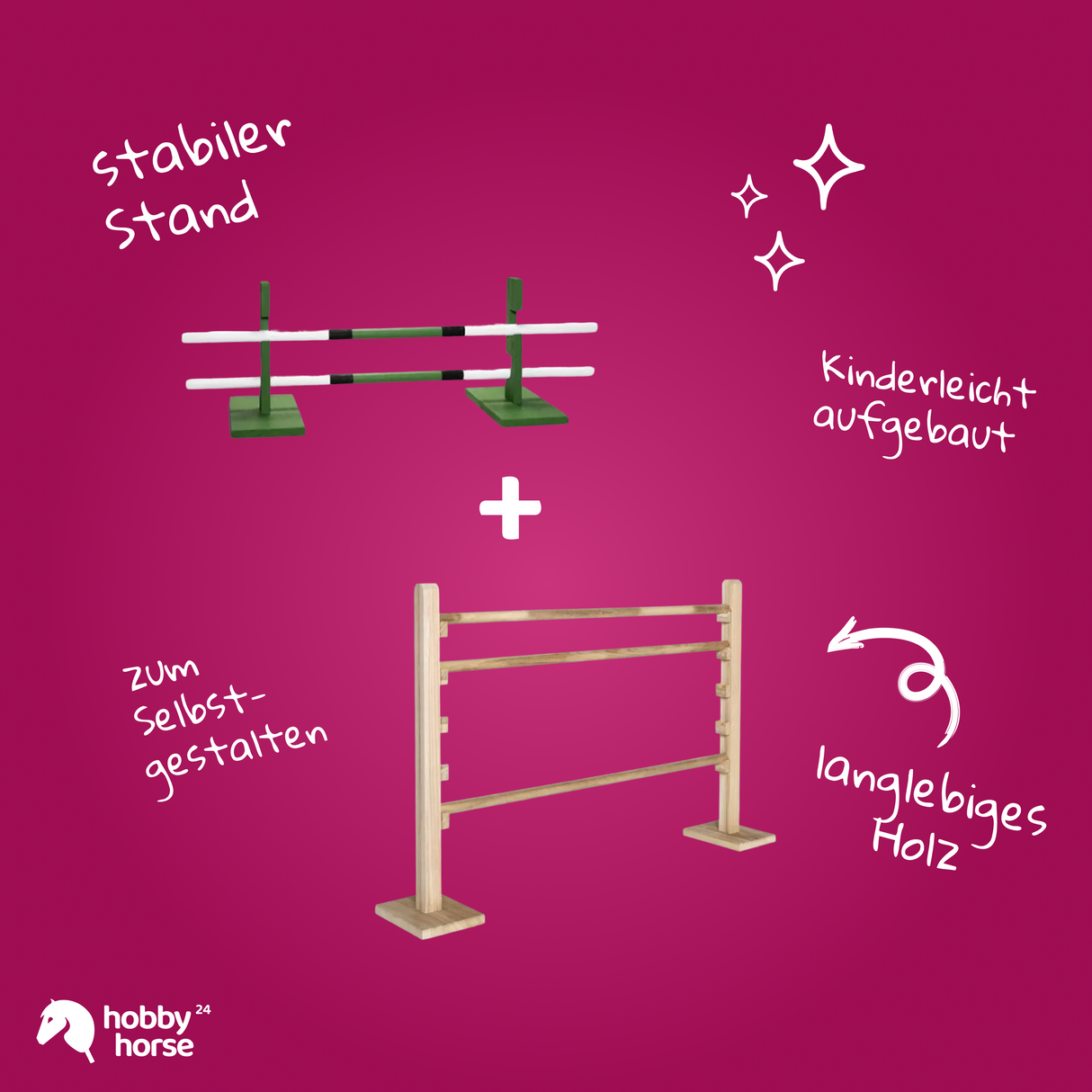 BLACK WEEK DEAL - Hobby Horse Hindernis Set + HKM Mini Pferd