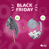 BLACK FRIDAY HKM Hobby Horse Geschwister Bundle Grau