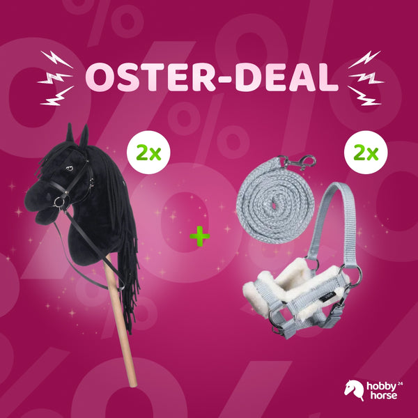 HKM Hobby Horse Geschwister Bundle Schwarz