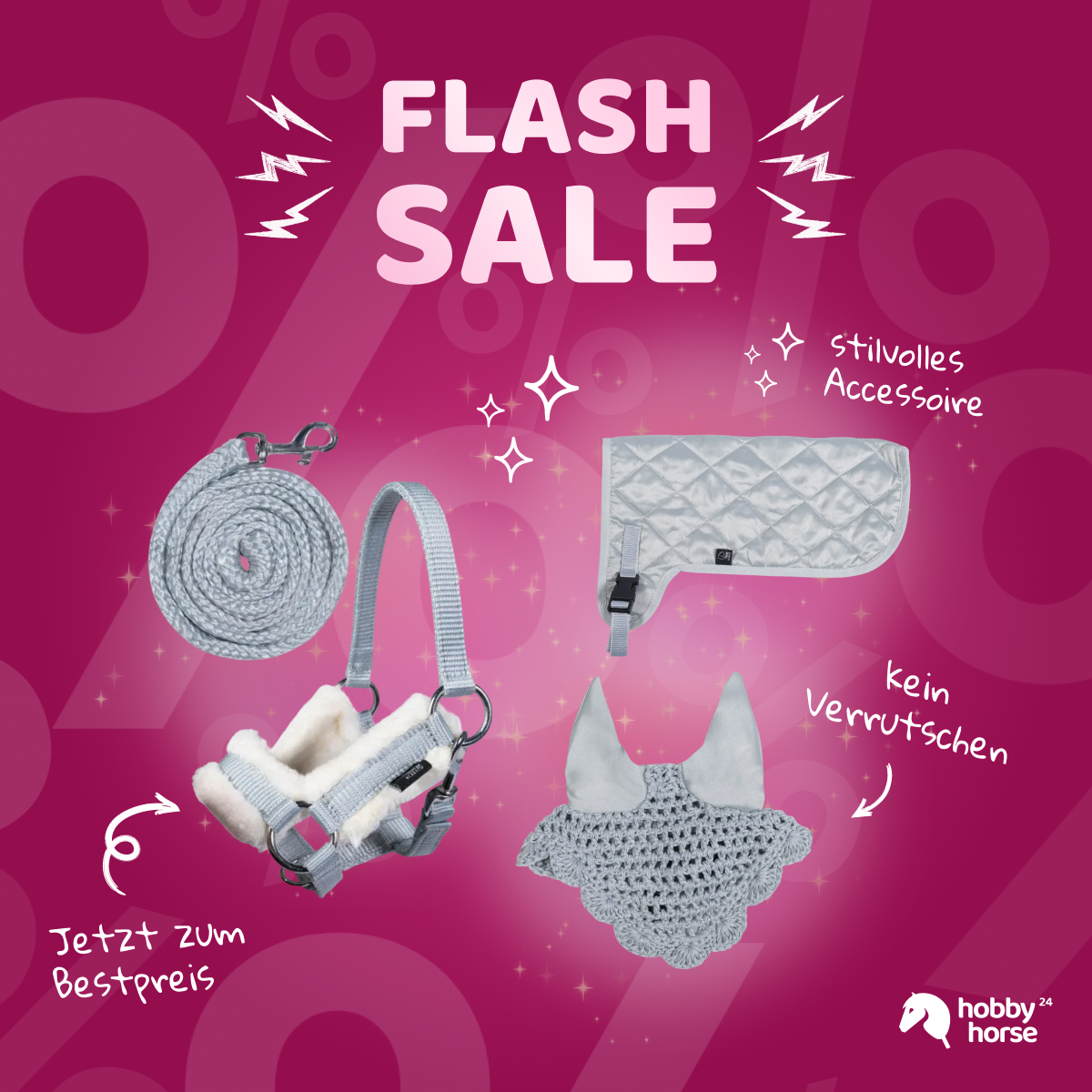 BLACK FRIDAY HKM Hobby Horse Outfit Grau BUNDLE