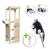 HKM Starter Set XL – Stall & Pferd Schwarz-Weiß