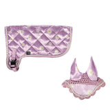 Decke & Haube: Violett mit Gänseblümchen
