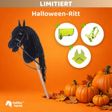 Halloween-Ritt: HKM Hobby Horse mit Decke, Halfter und Fliegenhaube Reflective