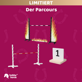 Der Parcours – Verstellbare Hürde, Hindernis Feuer und Springbeschilderung